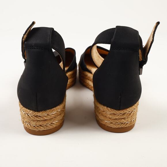 Naturalizer Womens 7.5M Espadrilles Waverly Black Platform Shoes Ankle Buckle - Picture 4 of 8